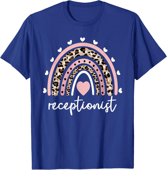 Receptionist Rainbow Reception Receptionist T-Shirt - T-Shirt | Royal