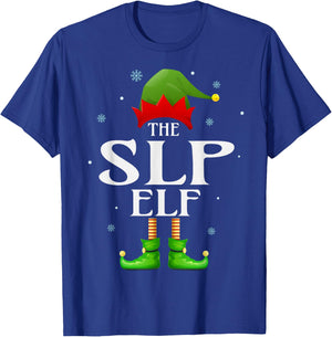 SLP Elf Xmas Funny Family Matching Group Christmas Pajama T-Shirt - T-Shirt | Royal