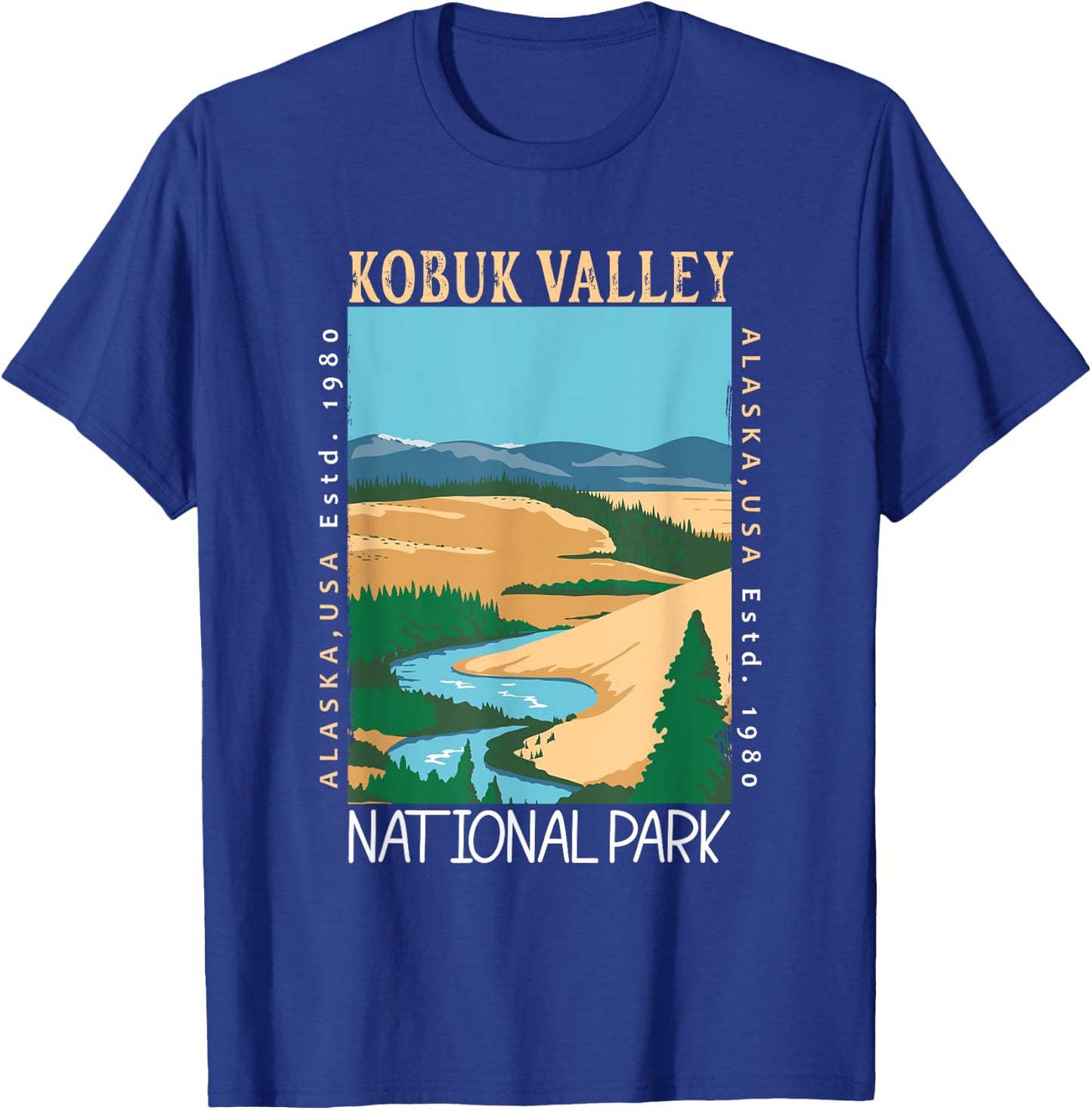 Kobuk Valley National Park Alaska Distressed Vintage T-Shirt - T-Shirt | Royal