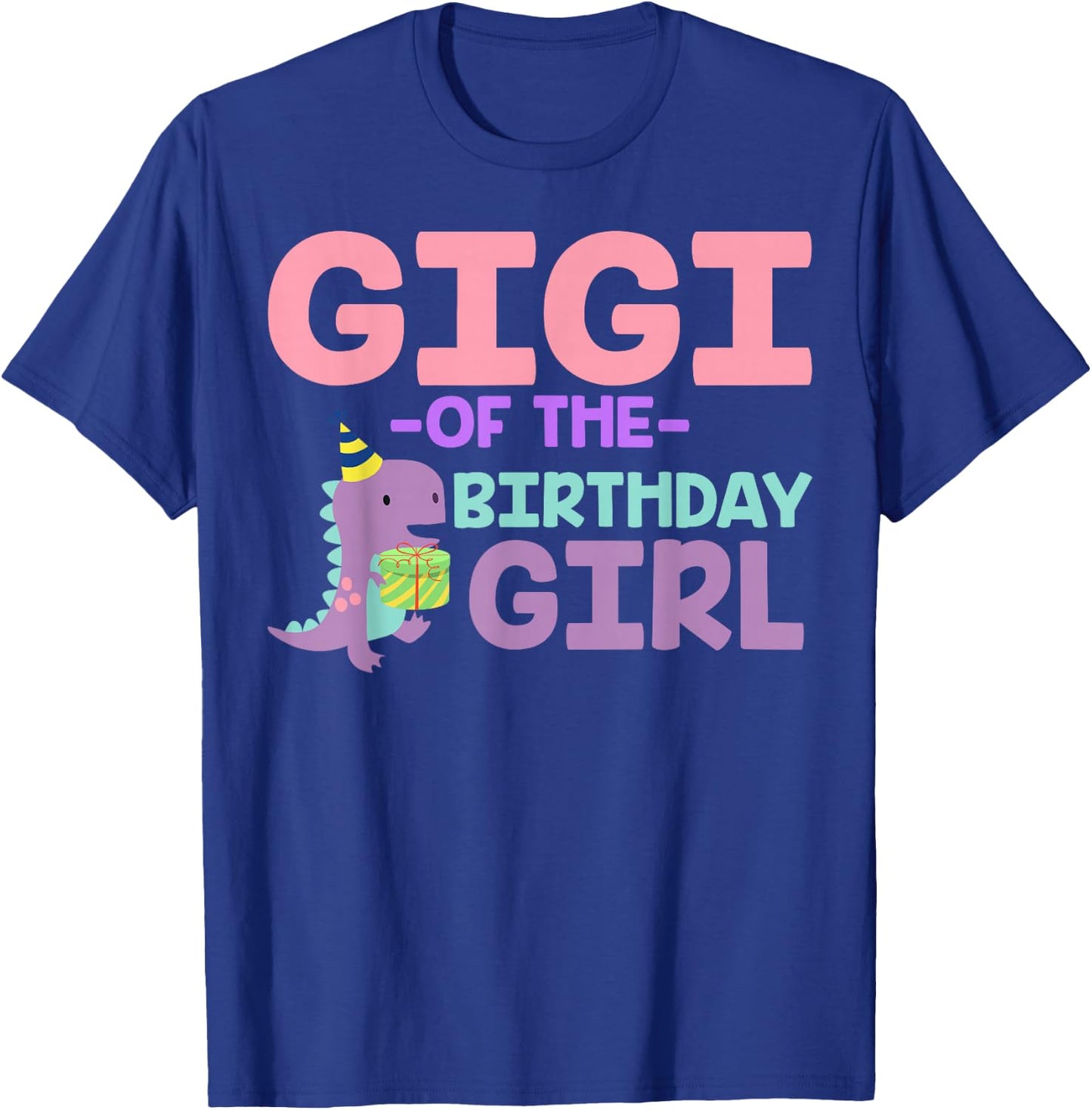 Gigi of The Birthday For Girl Saurus Rex Dinosaur Party T-Shirt - T-Shirt | Royal