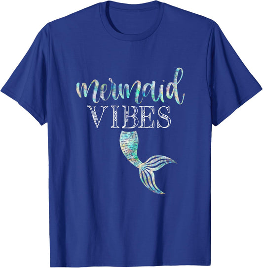 Mermaid Vibes Shirt Cute Girl Birthday Bridal Bachelorette T-Shirt - T-Shirt | Royal