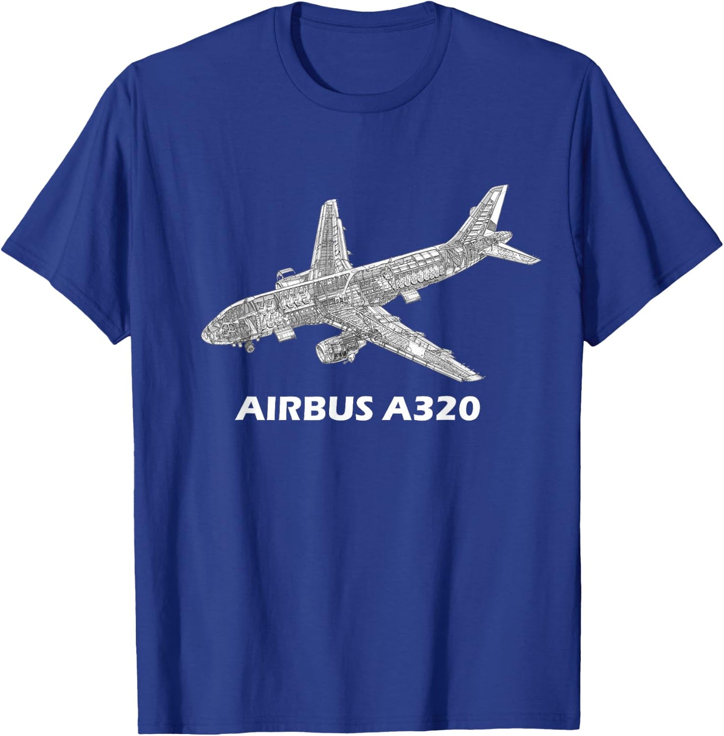 Airbus A320 Jet Airplane Cutaway Aviation Pilot Gift T-Shirt - T-Shirt | Royal
