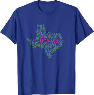 Texas Bluebonnet Shirt - Floral Texas Shirt - Texas T-Shirt - T-Shirt | Royal