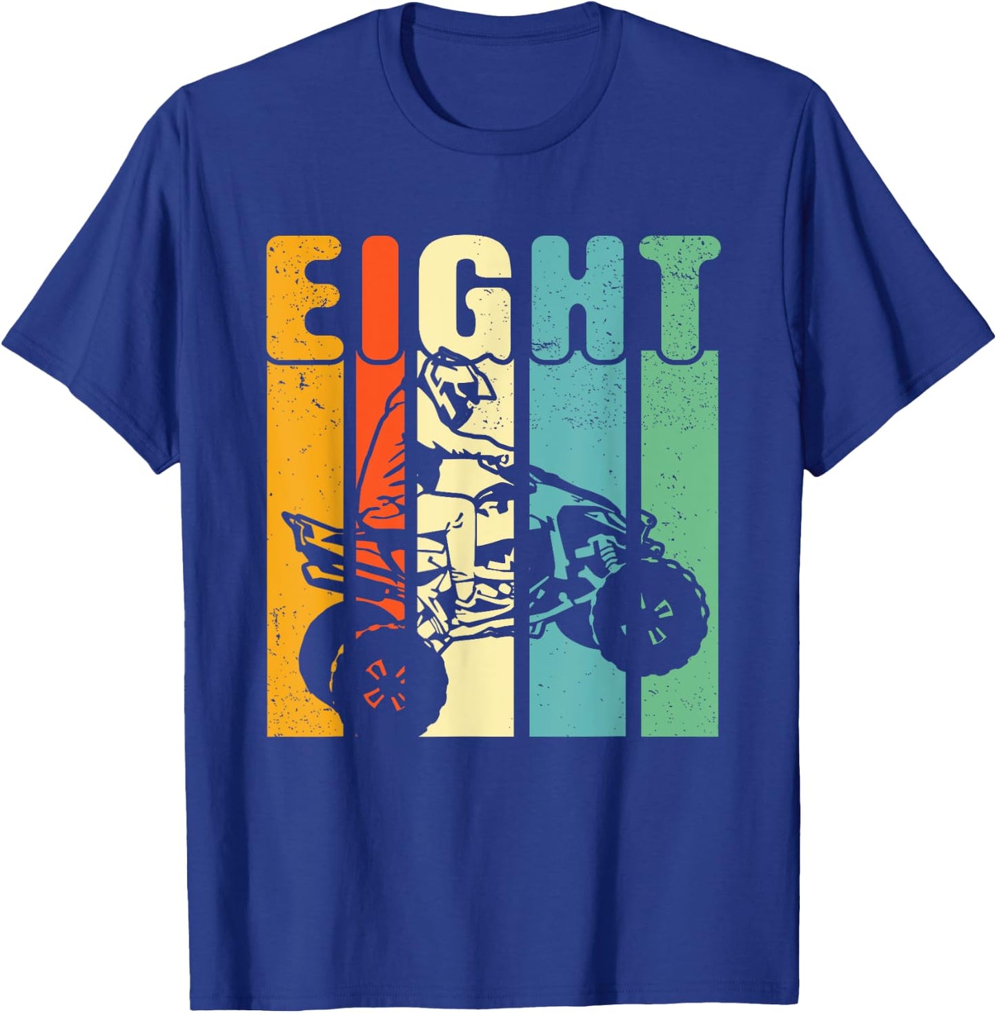 8th Birthday ATV Off Road Four Wheeler Quad Bike Mud Racing T-Shirt - T-Shirt | Royal