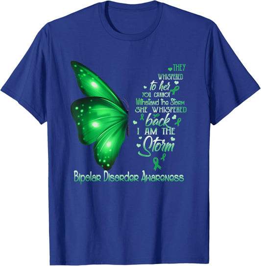 I am the storm Bipolar Disorder Awareness Butterfly T-Shirt - T-Shirt | Royal