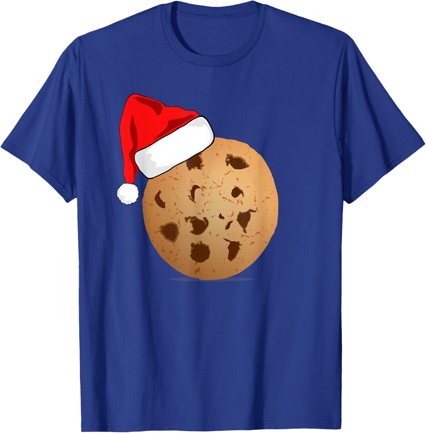 Funny Chocolate Chip Cookie Santa Hat Matching Christmas T-Shirt - T-Shirt | Royal