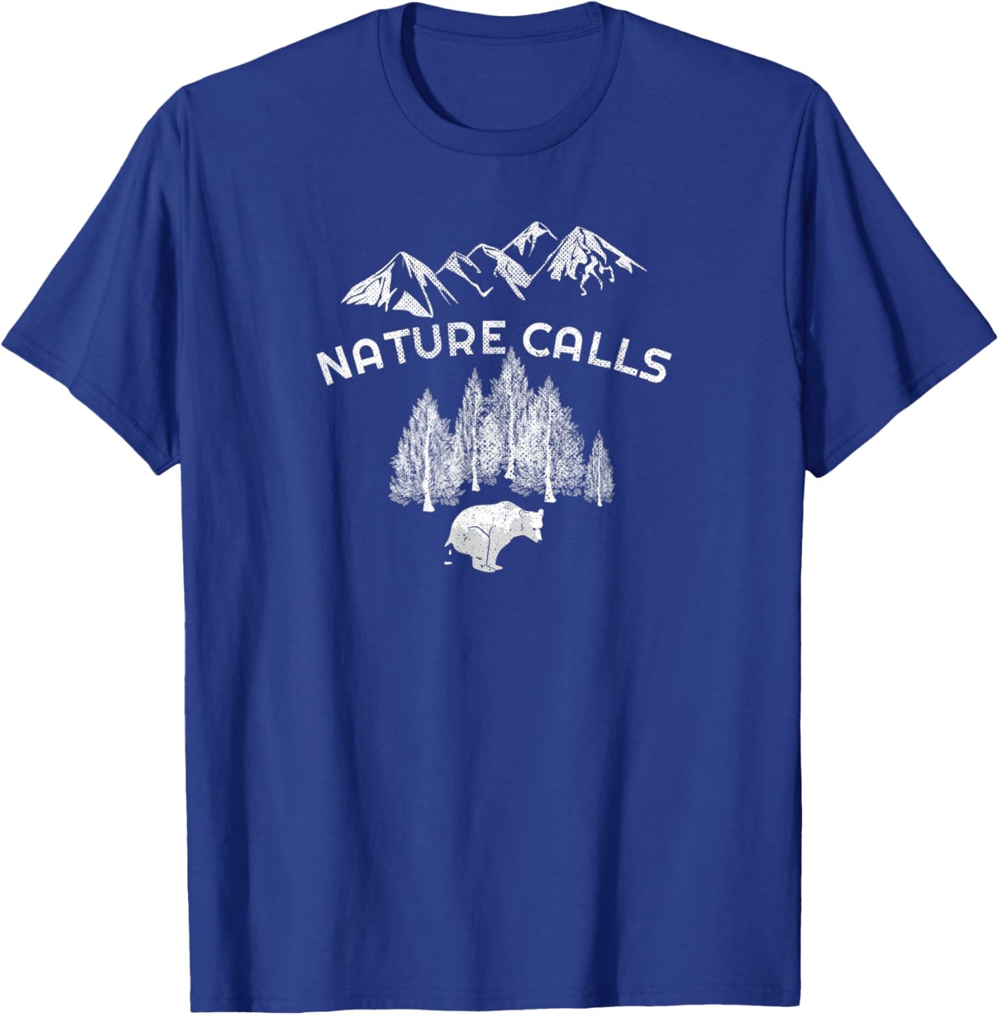 Nature Calls - Pooping Bear, Funny Camping Hunting Fishing T-Shirt - T-Shirt | Royal
