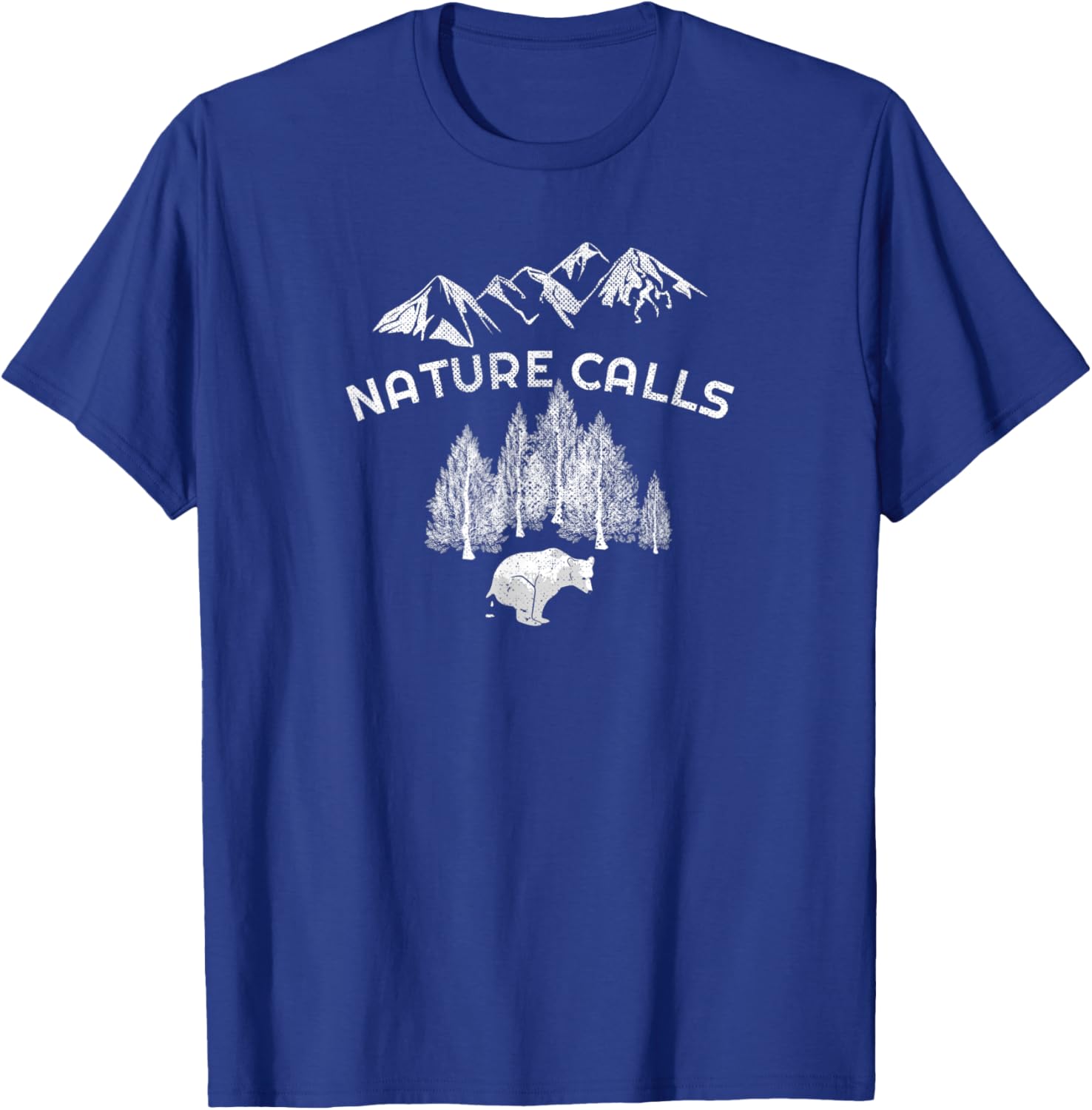 Nature Calls - Pooping Bear, Funny Camping Hunting Fishing T-Shirt - T-Shirt | Royal