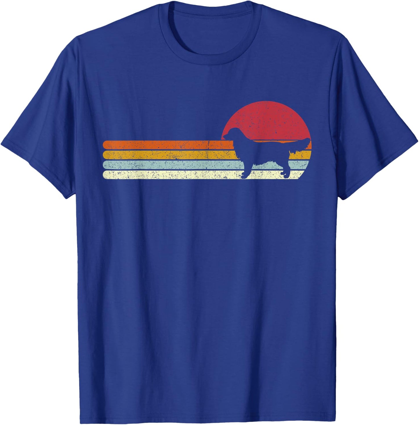 Sunset Golden Retriever Silhouette Dog Owners T-Shirt - T-Shirt | Royal