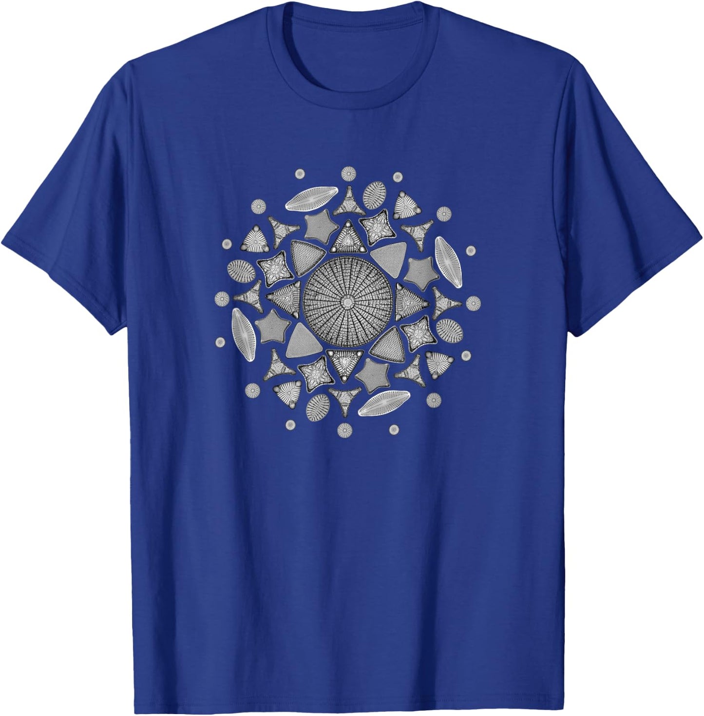 Diatom Mandala pretty black and white art T-Shirt - T-Shirt | Royal