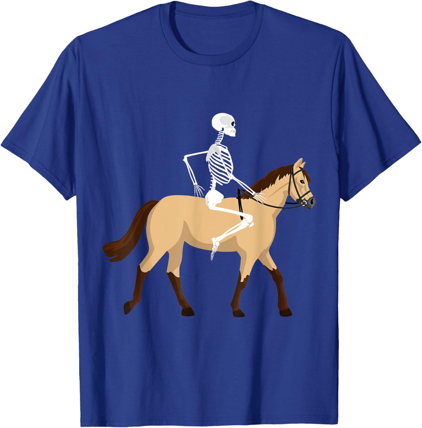 Skeleton Riding a Horse Funny Halloween Horse Lover Costume T-Shirt - T-Shirt | Royal