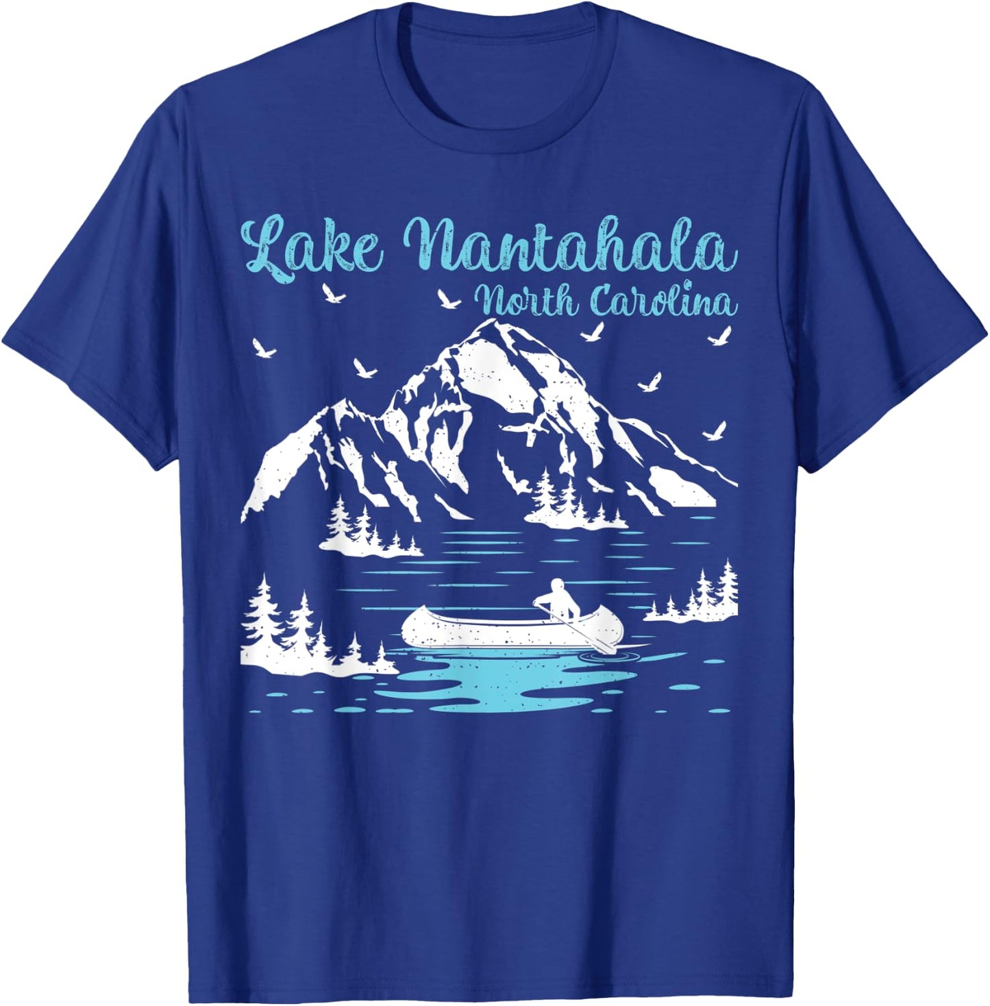 Summer Vacation Retro North Carolina Lake Nantahala Women Kids T-Shirt - T-Shirt | Royal