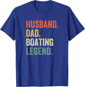 Husband Dad Boating Legend Funny Sail Boat Captain Father T-Shirt - T-Shirt | Royal