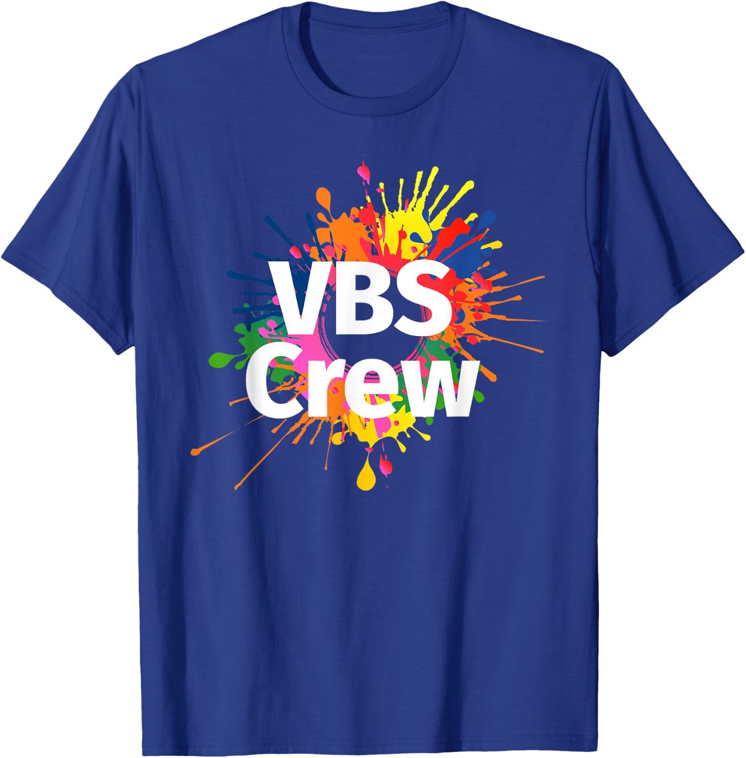I Love VBS 2024 Crew Vacation Bible School Paint Splatter T-Shirt - T-Shirt | Royal