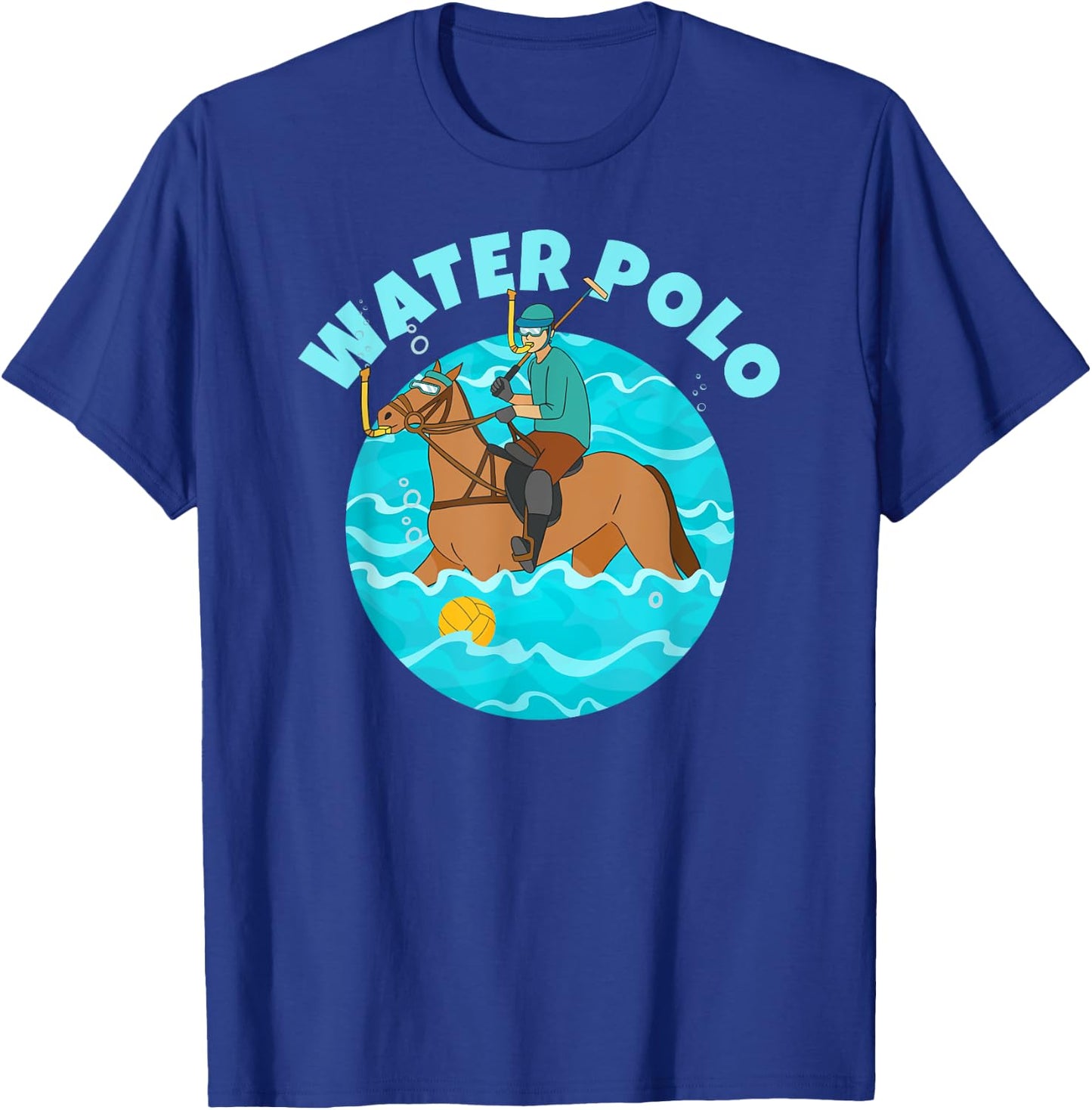 Water Polo Player on Horse Funny Water Polo T-Shirt - T-Shirt | Royal