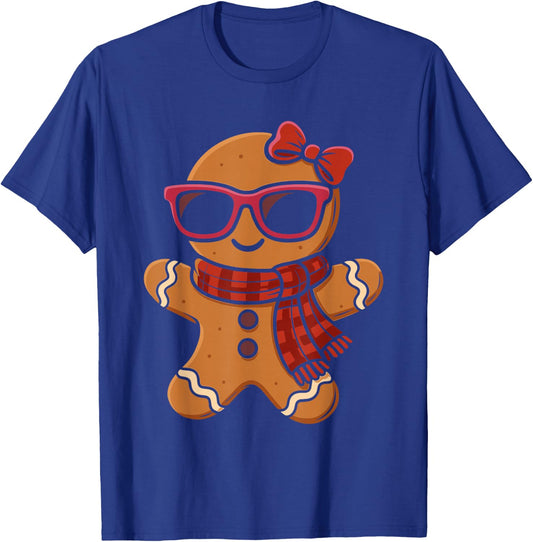 Cute Gingerbread Christmas Girls Xmas T-Shirt - T-Shirt | Royal