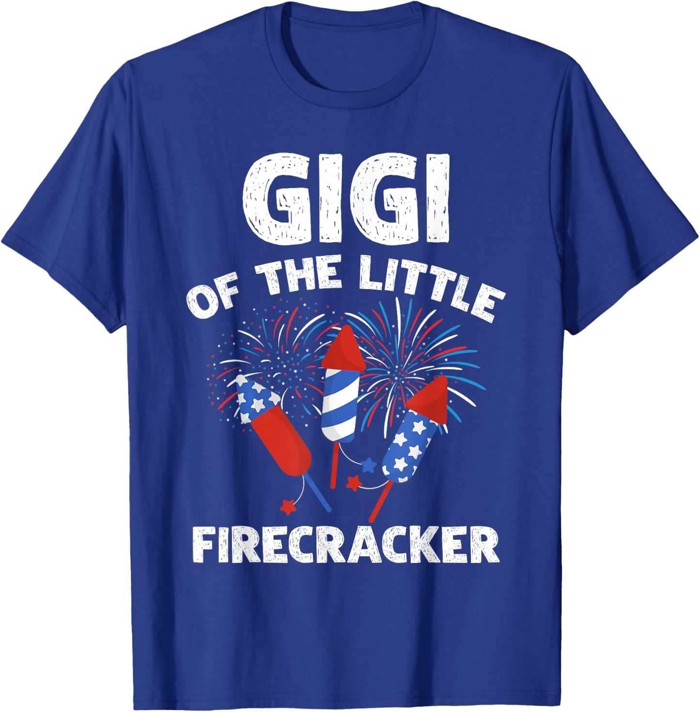 4th of July Birthday Gigi Of The Little Firecracker Gifts T-Shirt - T-Shirt | Royal