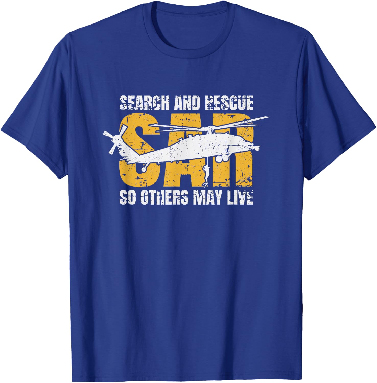 Search and Rescue Helicopter SAR Vintage Distressed Design T-Shirt - T-Shirt | Royal