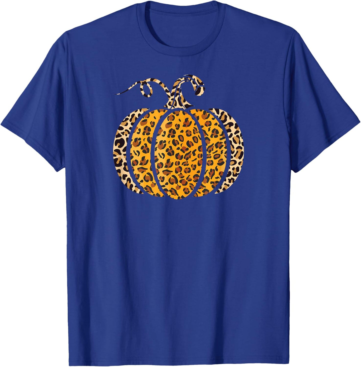Pumpkin Leopard Print Funny Halloween Costume Autumn Pumpkin T-Shirt - T-Shirt | Royal