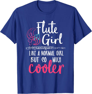 Flute Girl - Flute Player Flutist Marching Band Music Lover T-Shirt - T-Shirt | Royal