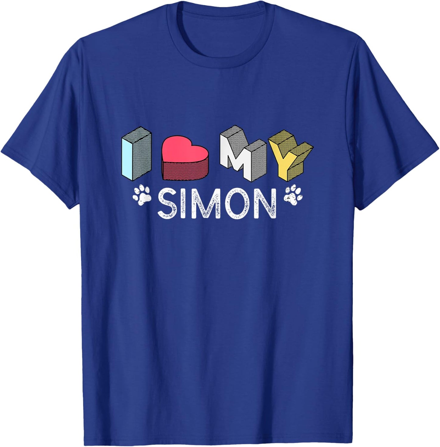 Simon Personalized Dog Name Simon Pet Lover Women Kids T-Shirt - T-Shirt | Royal