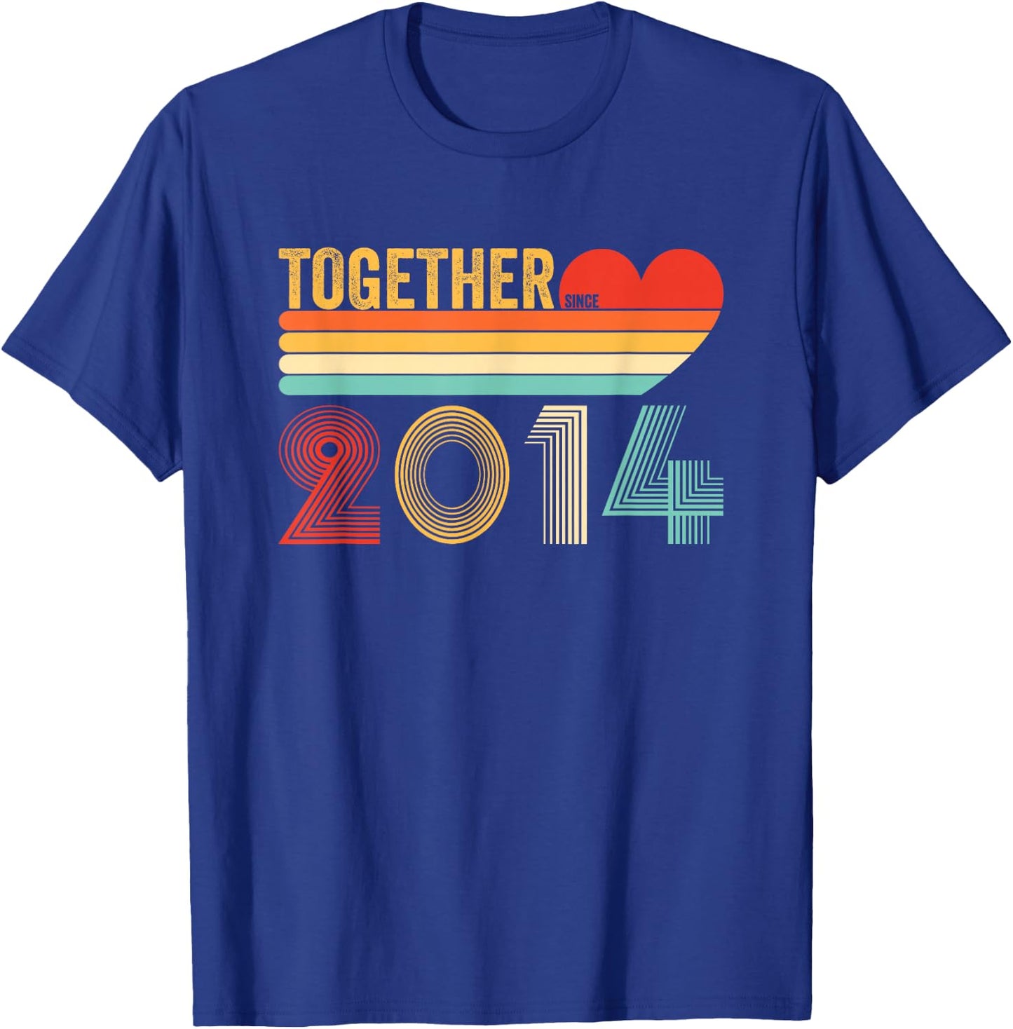 Together Since 2014 Couple Retro Anniversary Shirt T-Shirt - T-Shirt | Royal