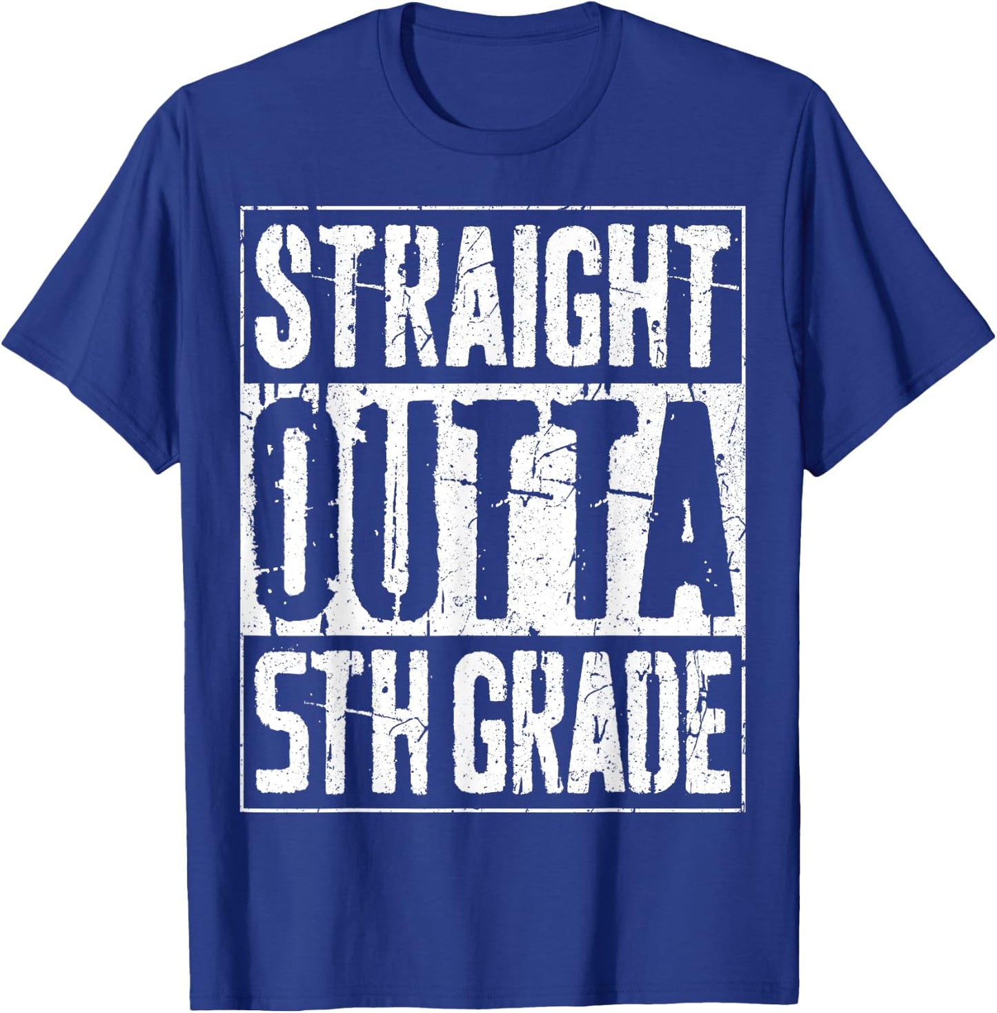 Straight Outta 5th Grade Shirt Kids Fifth Grade Graduation T-Shirt - T-Shirt | Royal