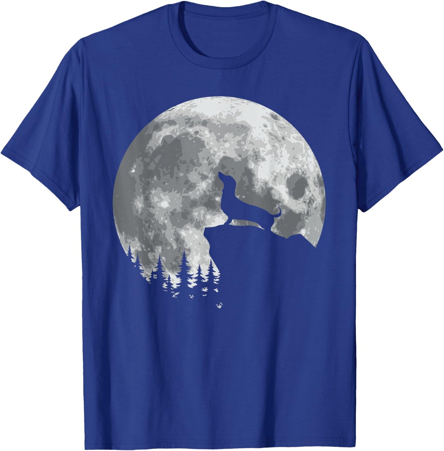 Funny Howling Dachshund Full Moon Wiener Dog Vintage Design T-Shirt - T-Shirt | Royal
