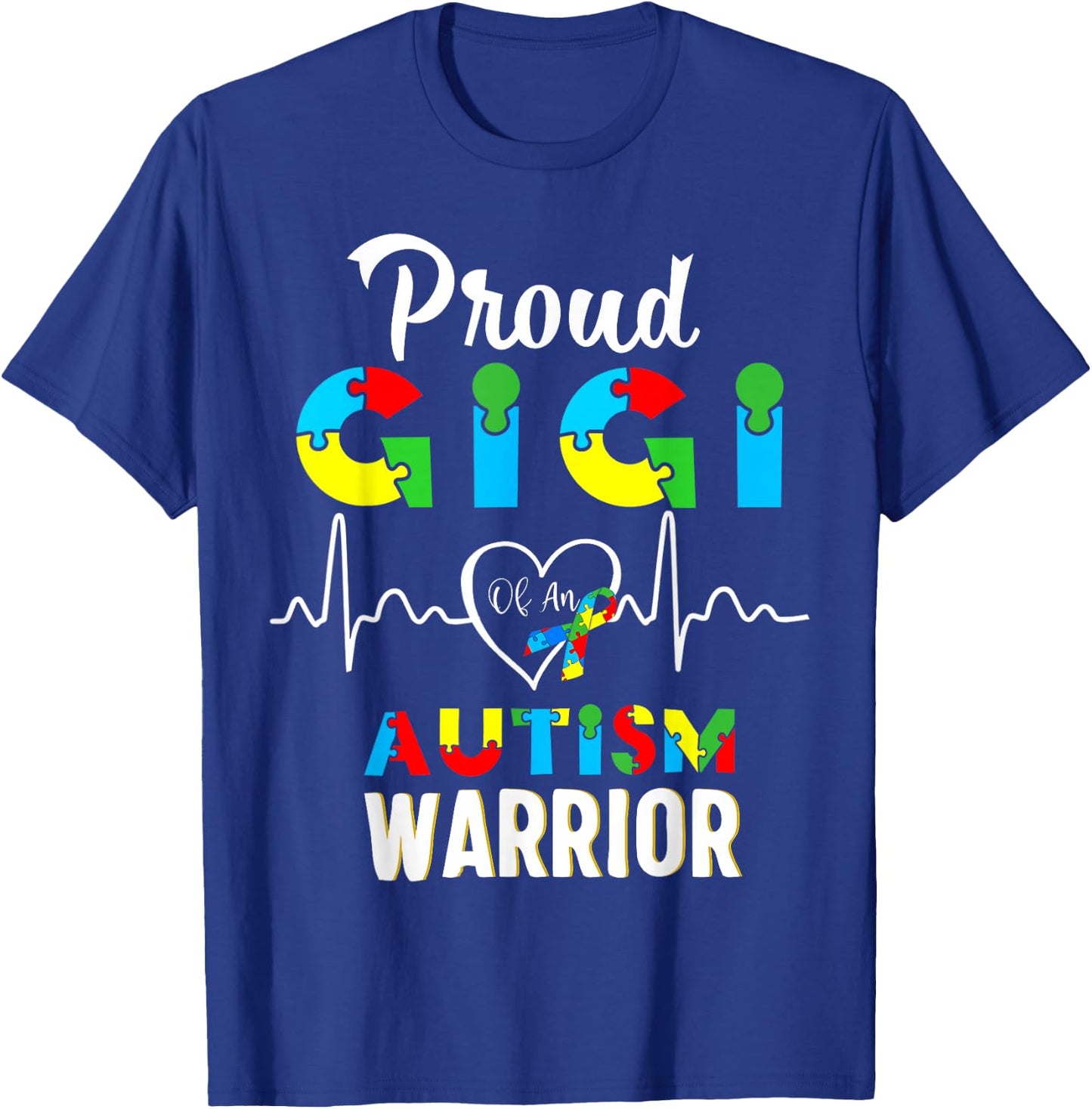 proud autism Gigi Autism awareness warrior matching family T-Shirt - T-Shirt | Royal