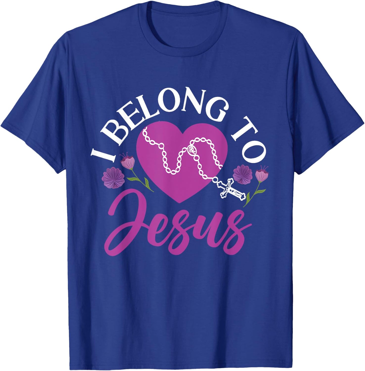 I Belong To Jesus Heart Design And Girls T-Shirt - T-Shirt | Royal
