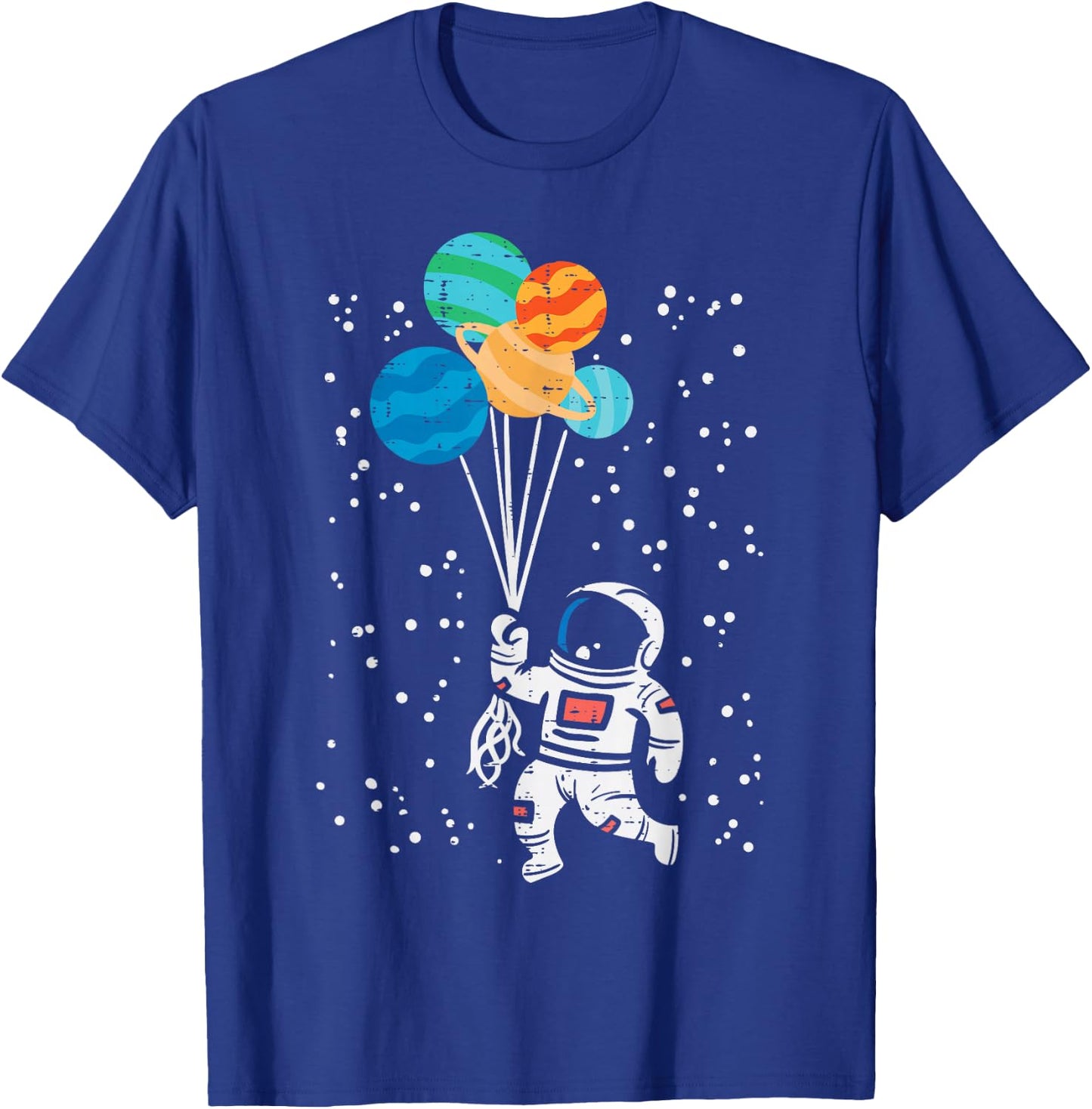 Cosmos Planet Balloons Astronaut Space Kids Men Women T-Shirt - T-Shirt | Royal