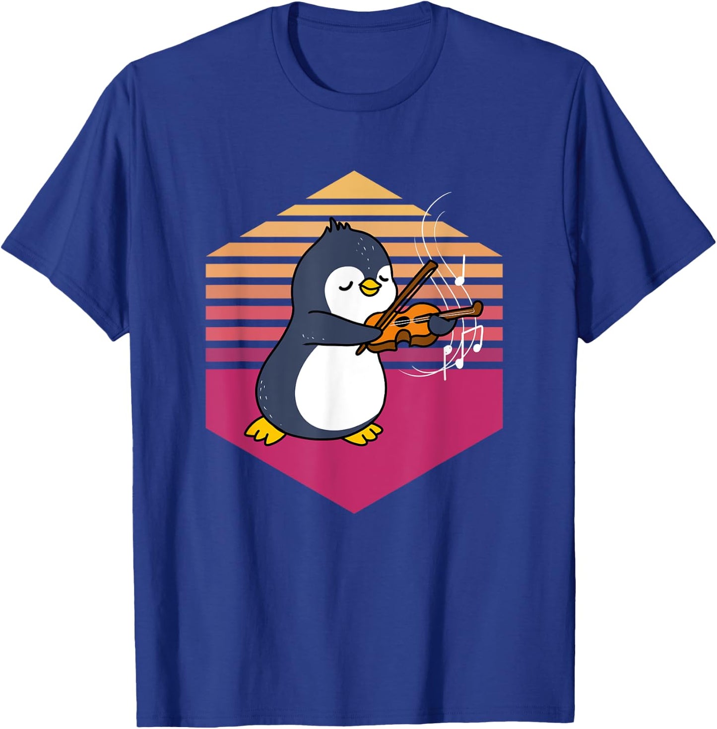 Penguin Playing Violin Vintage T-Shirt - T-Shirt | Royal