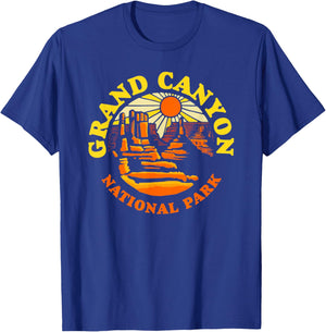 Grand Canyon National Park Arizona Vintage 80s Hiking Retro T-Shirt - T-Shirt | Royal