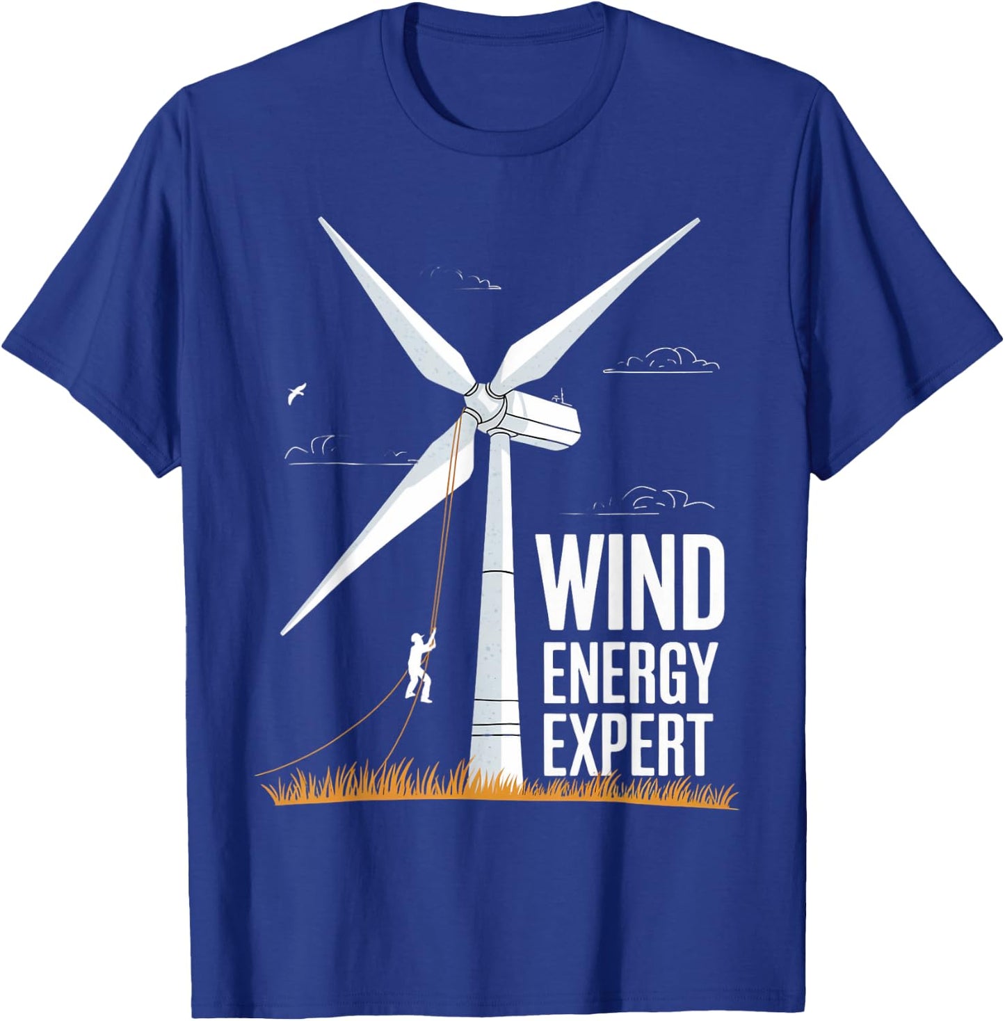 Wind Energy Expert Windmill Engineer Tech Fan Wind Turbine T-Shirt - T-Shirt | Royal
