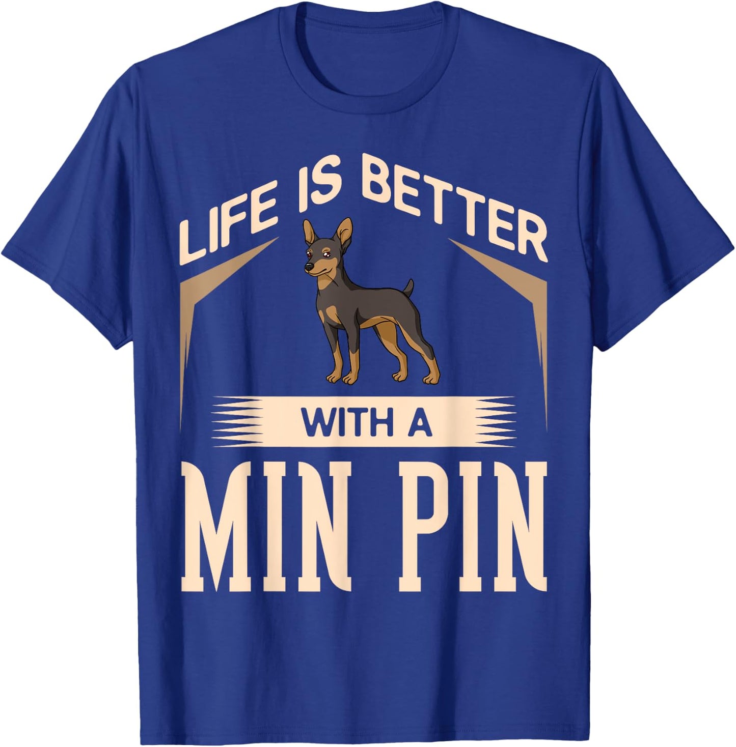 Miniature Pinscher Dog Puppies Owner Lover T-Shirt - T-Shirt | Royal