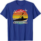 Vintage I'd Rather Be Kayaking Retro Striped Sunset Kayaker T-Shirt - T-Shirt | Royal