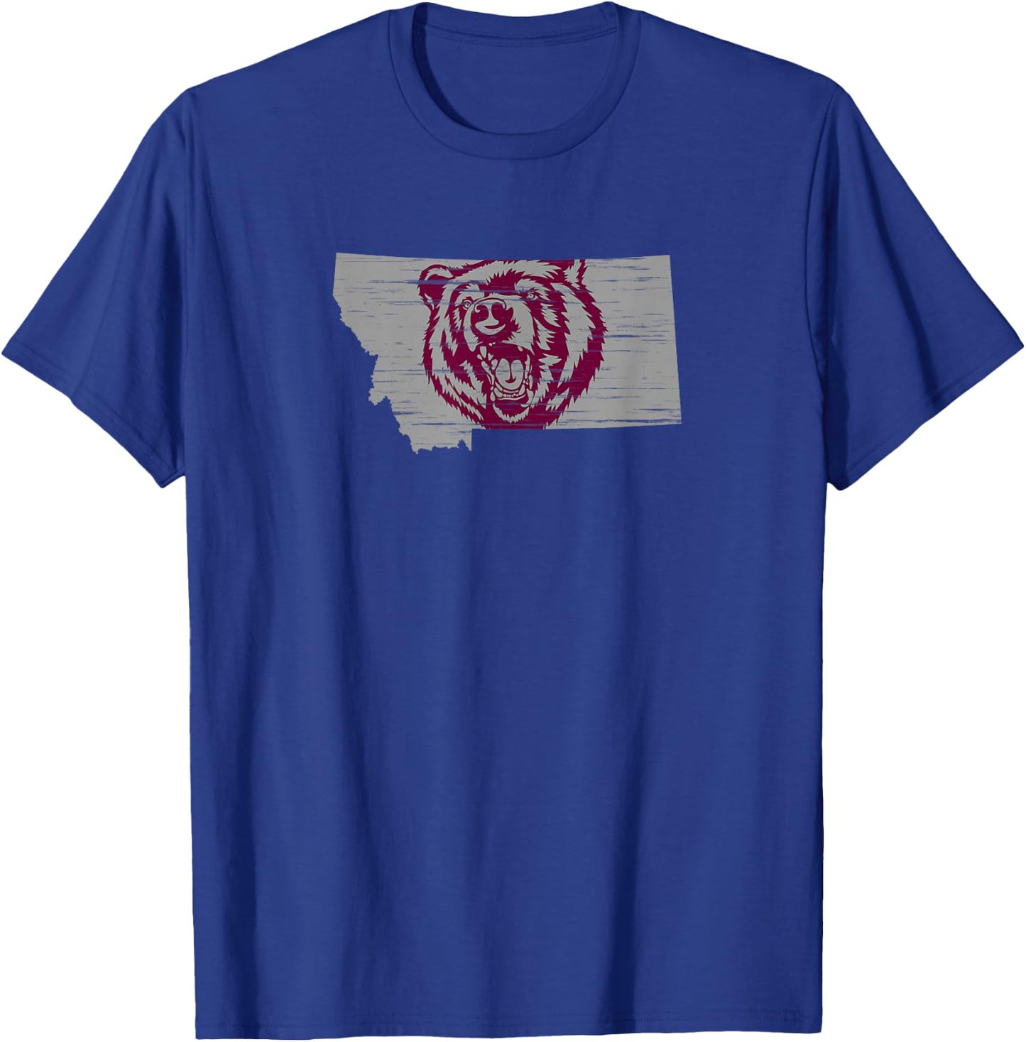 Roaring Grizzly Bear in the State of Montana T-Shirt - T-Shirt | Royal