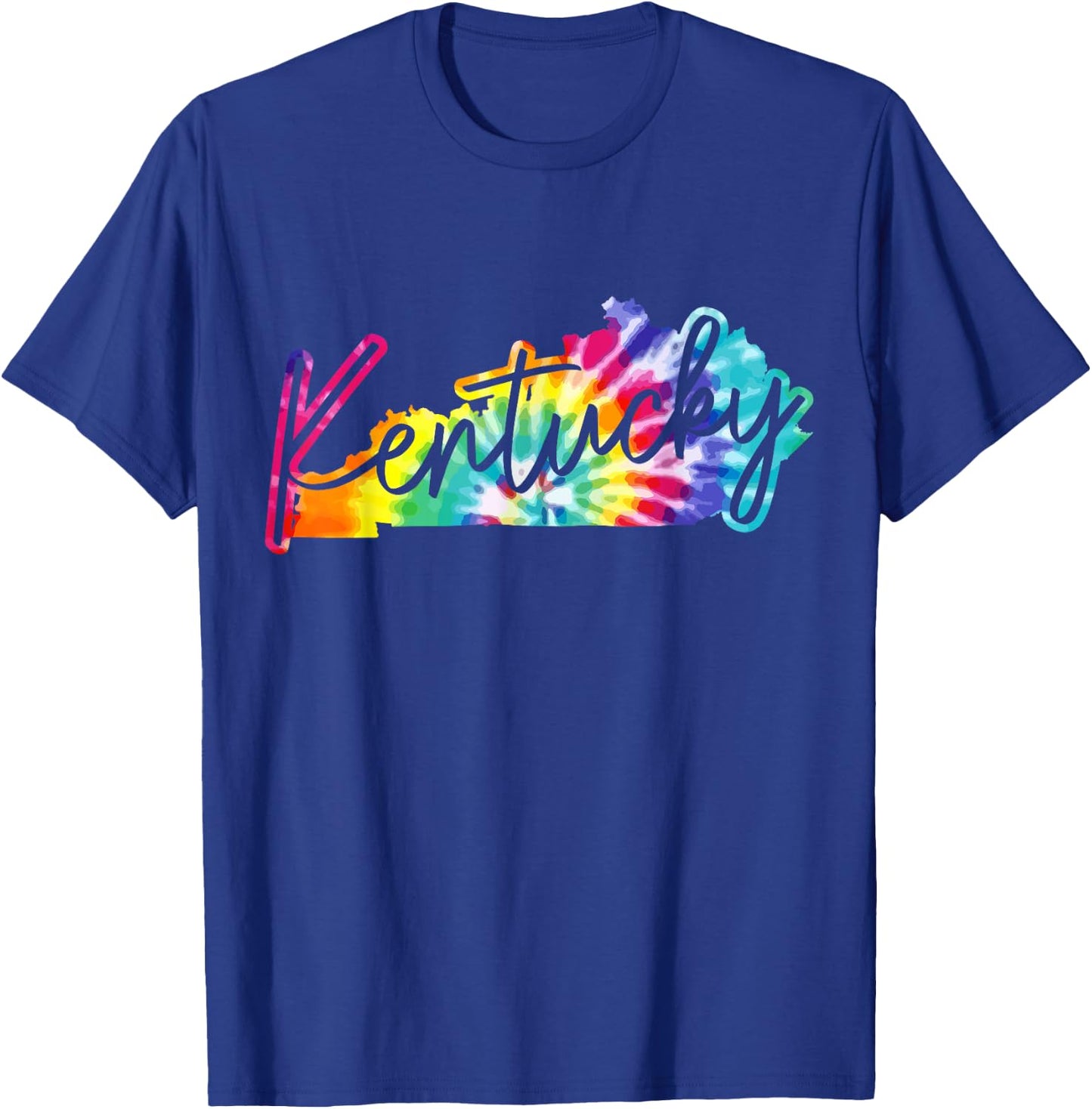 Kentucky Tie Dye State Map Pride Hippie Vintage Retro T-Shirt - T-Shirt | Royal