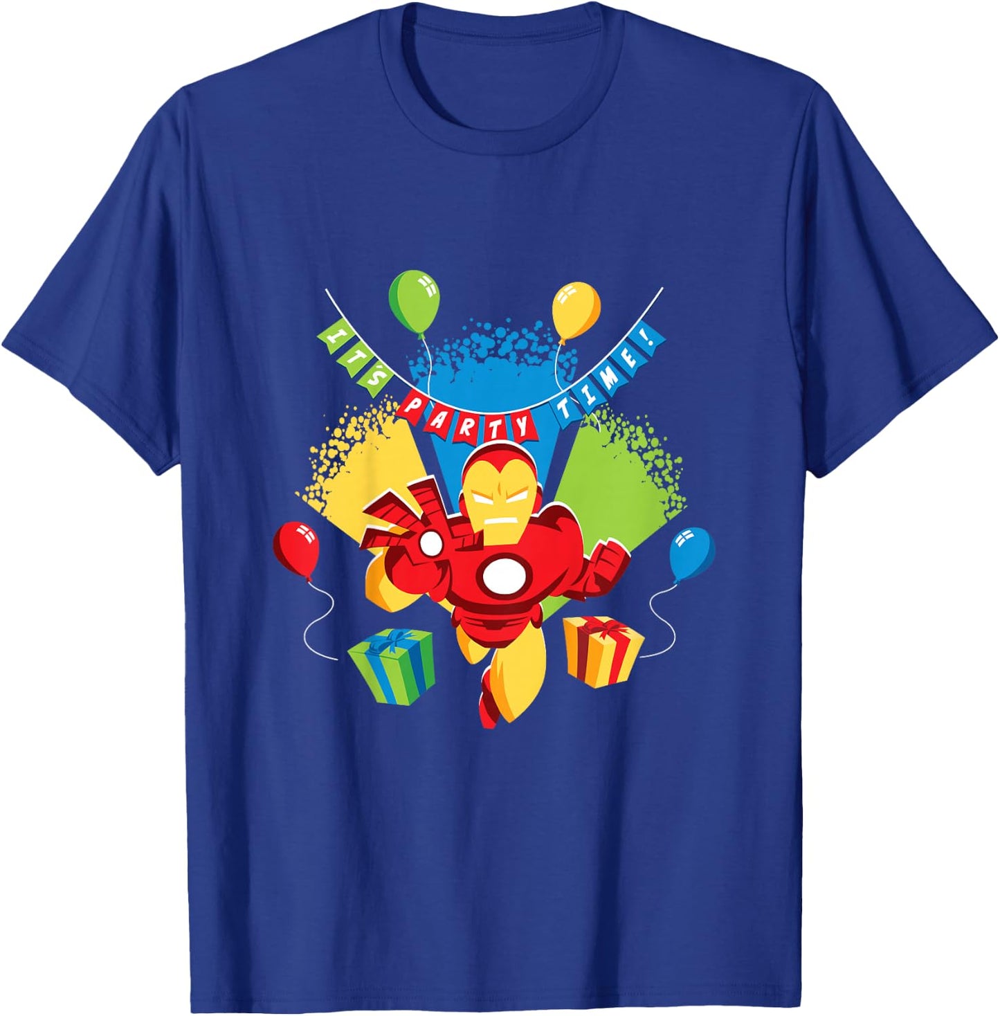 Kids Marvel Iron Man It’s Party Time Birthday T-Shirt - T-Shirt | Royal