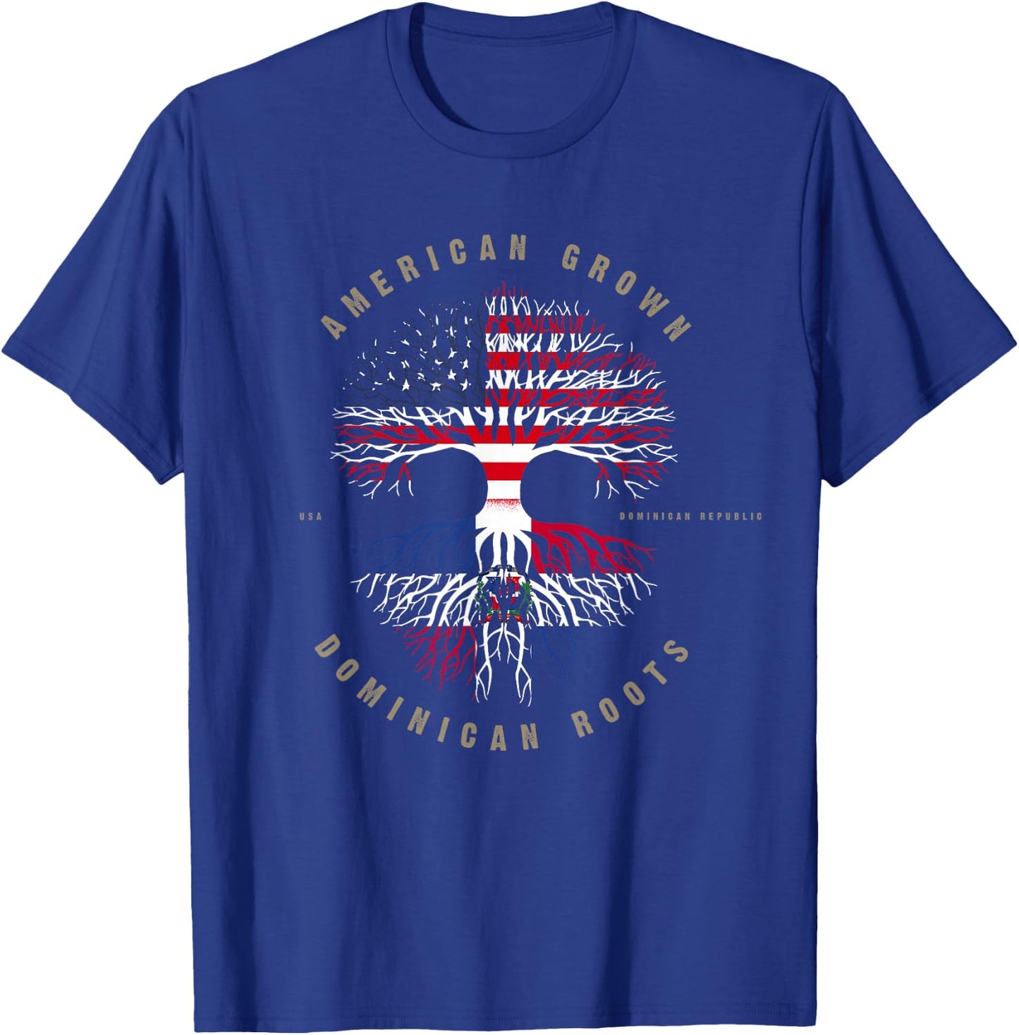 American Grown Dominican Roots Dominican Republic T-Shirt - T-Shirt | Royal