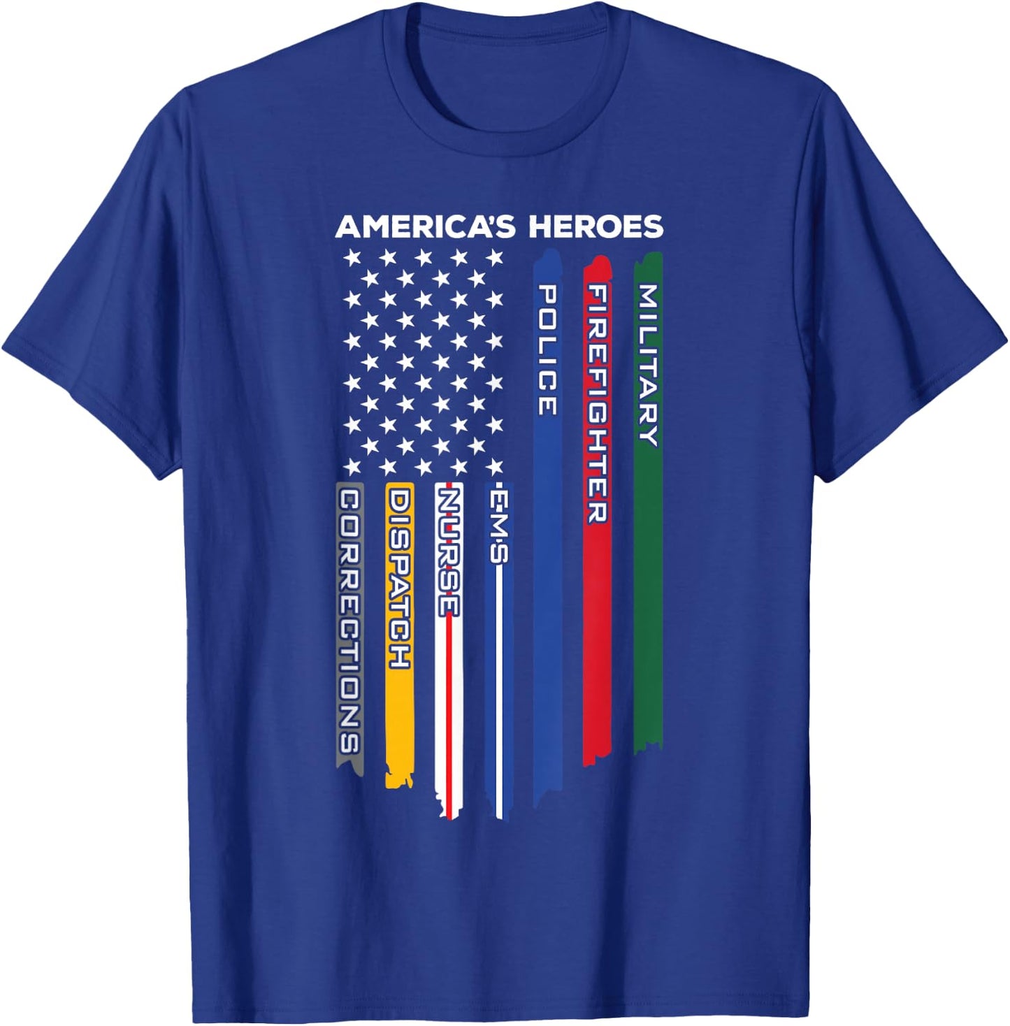 First Responders - Police Military Firefighter Nurse EMS T-Shirt - T-Shirt | Royal
