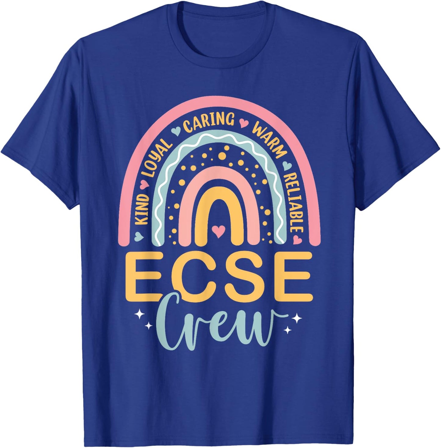 Early Childhood Special Education SPED Rainbow ECSE Crew T-Shirt - T-Shirt | Royal