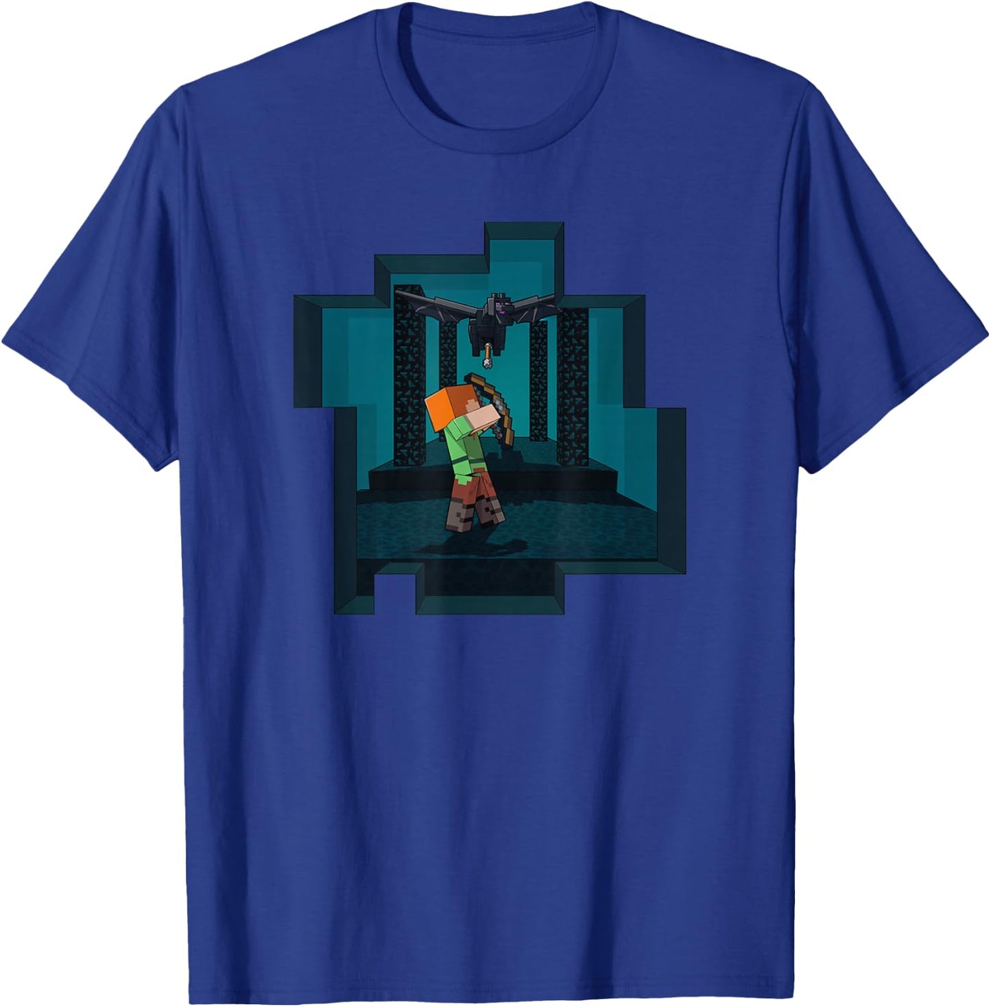 Minecraft Alex And Ender Dragon Endgame T-Shirt - T-Shirt | Royal