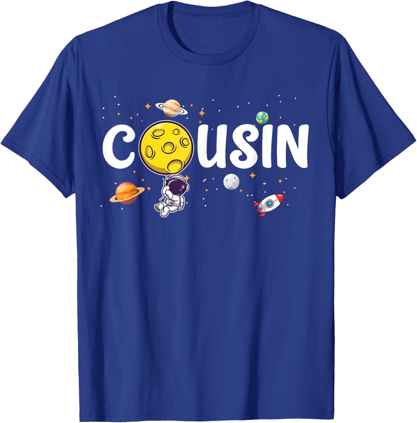 Cousin of The Birthday Boy Astronaut 1st Birthday Family T-Shirt - T-Shirt | Royal