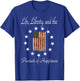 Life, Liberty, and the Pursuit of Happiness Betsy Ross Stars T-Shirt - T-Shirt | Royal