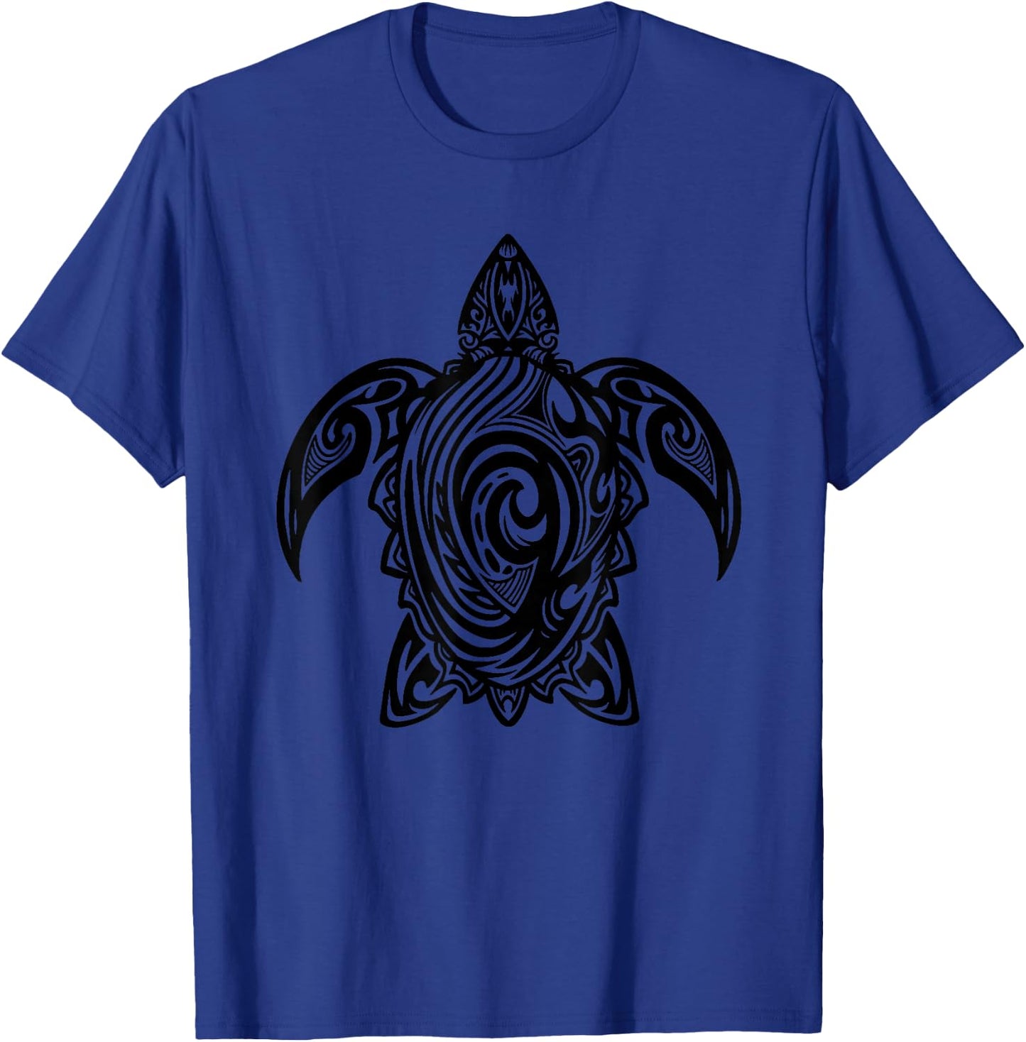 Turtle Tribal Pattern Diving Sea Turtle T-Shirt - T-Shirt | Royal