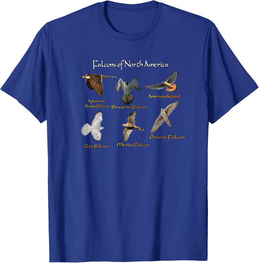 Types of Falcons T-Shirt - T-Shirt | Royal