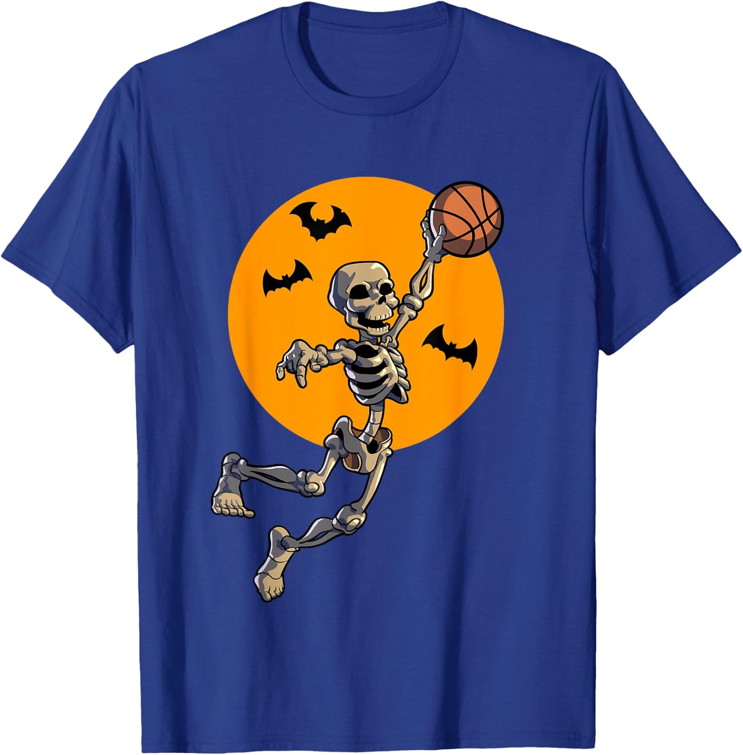 Basketball Skeleton Halloween Men Boys Basketball Halloween T-Shirt - T-Shirt | Royal