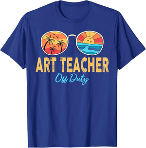 Art Teacher Off Duty Sunglasses Last Day Of School Summer Women T-Shirt - T-Shirt | Royal