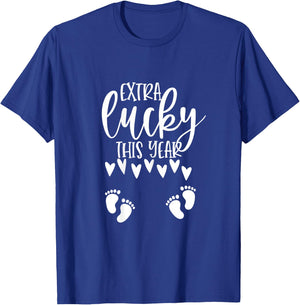 Twin Pregnancy Reveal St Patricks Day Pregnant with Twins T-Shirt - T-Shirt | Royal